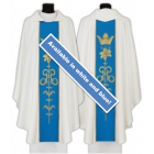 Chasuble, White with Blue, Marian Orphrey