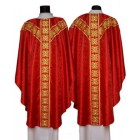 Red embroidered chasuble with stole