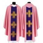 Rose Gothic Chasuble with Gold Cross Centre 
