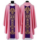 Rose Gothic Chasuble with IHS Orphrey 