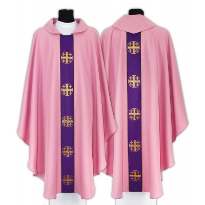 Rose Gothic Chasuble with Jerusalem Crosses 