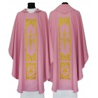 Rose Pink Gothic Chasuble with Gold Centre Cross