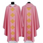 Rose Pink Gothic Chasuble with Cross Pattern 