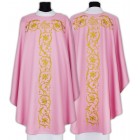 Modern IHS Orphrey Rose Pink Gothic Chasuble  
